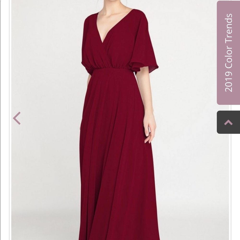 Tulle and Chantilly bridesmaid dress (wine color)
